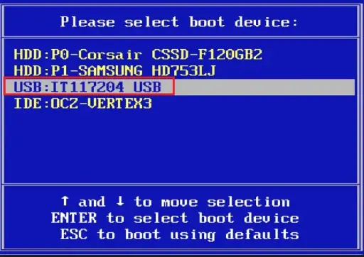 Reconfiguración de booteo